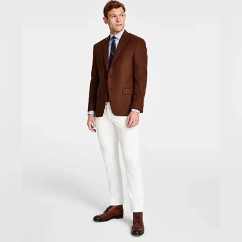 Ralph Lauren Wool Silk Cashmere Blend Blazer Jacket Coat Camel 42R